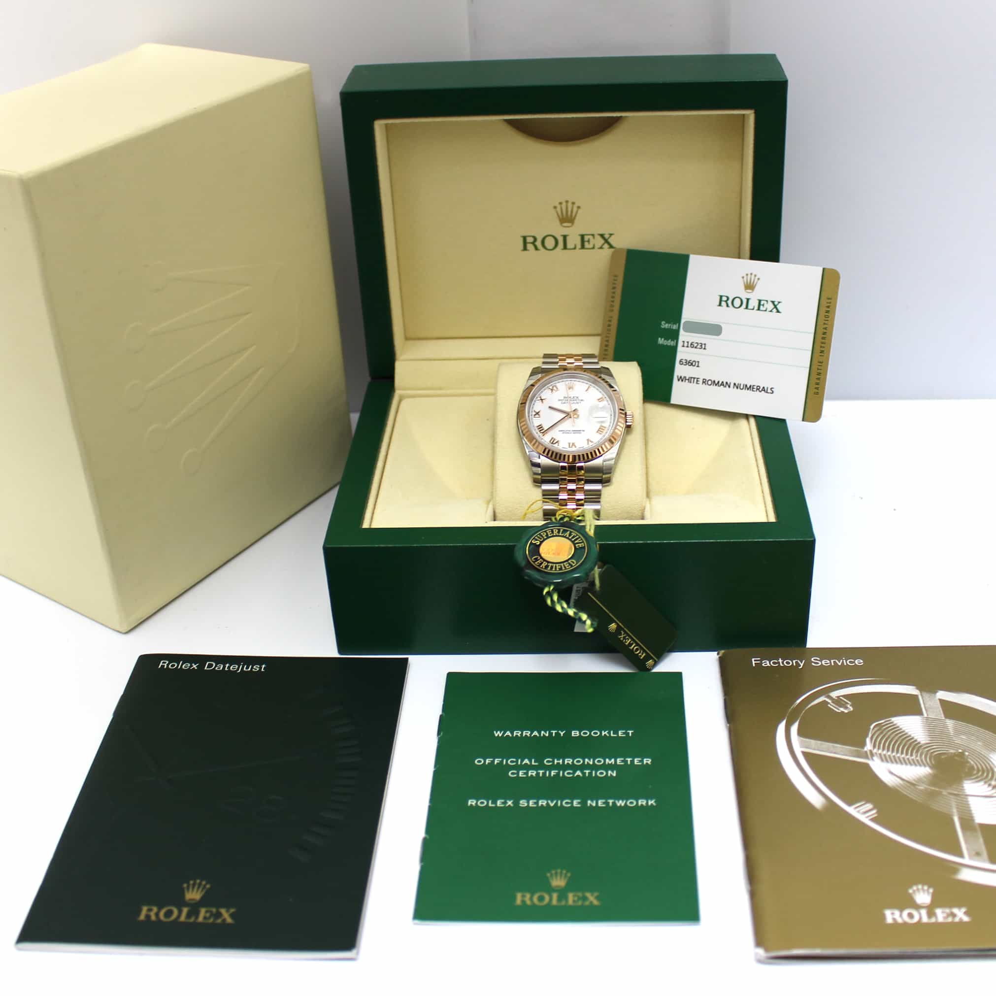 Rolex Datejust 2-Tone 18K Rose Gold/Stainless Steel 36MM Jubilee Automatic Watch 116231 Unworn - Image 3