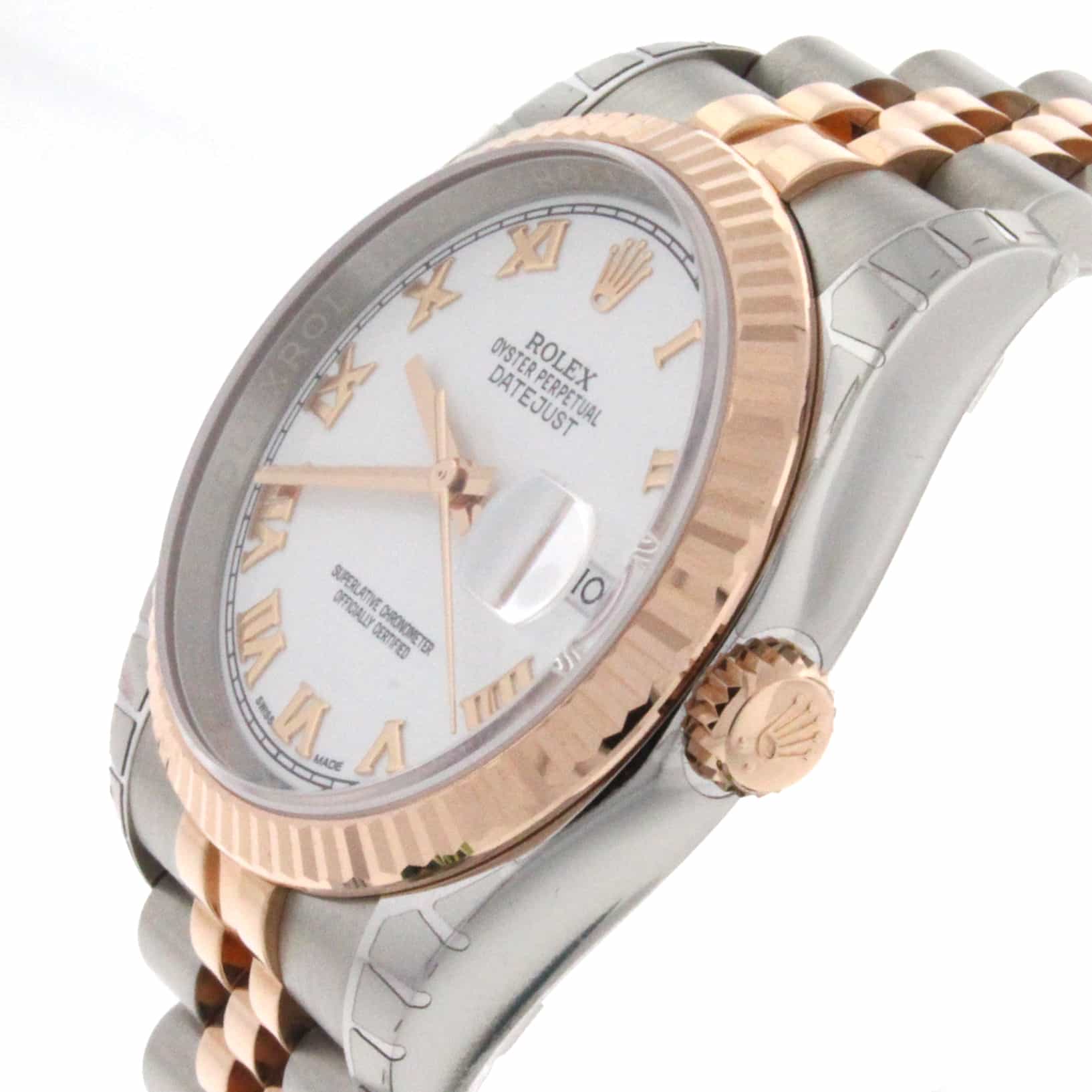 Rolex Datejust 2-Tone 18K Rose Gold/Stainless Steel 36MM Jubilee Automatic Watch 116231 Unworn - Image 6
