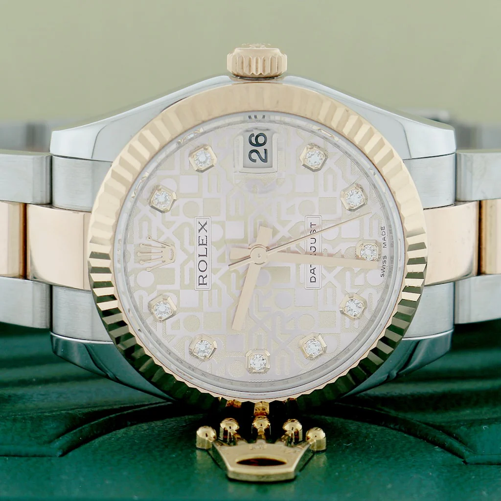 Rolex Datejust 2-Tone 18K Rose Gold/Stainless Steel Factory Jubilee Diamond Dial 31MM Oyster Watch 178271 - Image 2