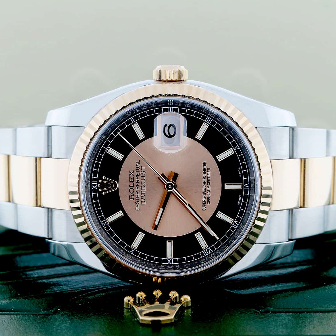 Rolex Datejust 2-Tone 18K Rose Gold/Stainless Steel Tuxedo Dial 36MM Automatic Mens Watch 116231 - Image 2