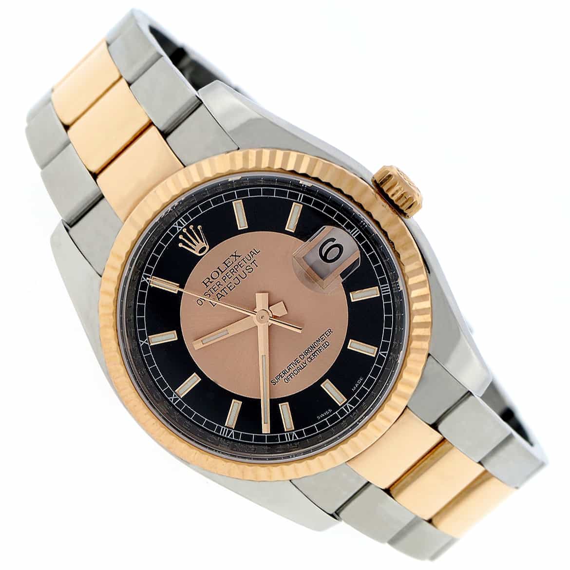 Rolex Datejust 2-Tone 18K Rose Gold/Stainless Steel Tuxedo Dial 36MM Automatic Mens Watch 116231 - Image 4
