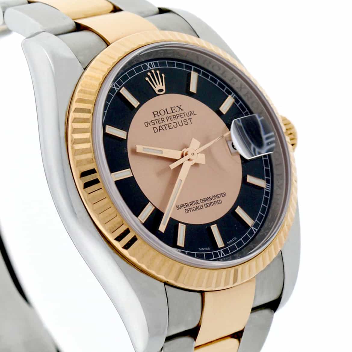 Rolex Datejust 2-Tone 18K Rose Gold/Stainless Steel Tuxedo Dial 36MM Automatic Mens Watch 116231 - Image 5