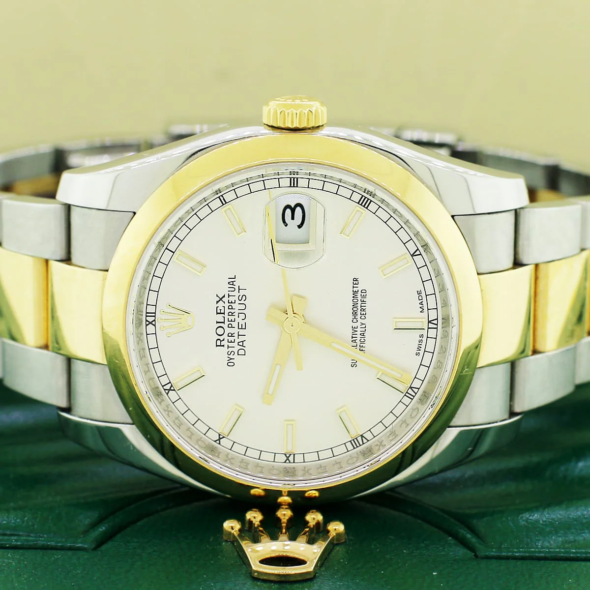Rolex Datejust 2-Tone 18K Yellow Gold/SS Oyster 36mm 116203 Watch Box&Papers