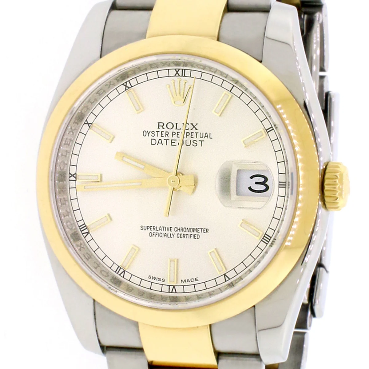 Rolex Datejust 2-Tone 18K Yellow Gold/SS Oyster 36mm 116203 Watch Box&Papers - Image 2