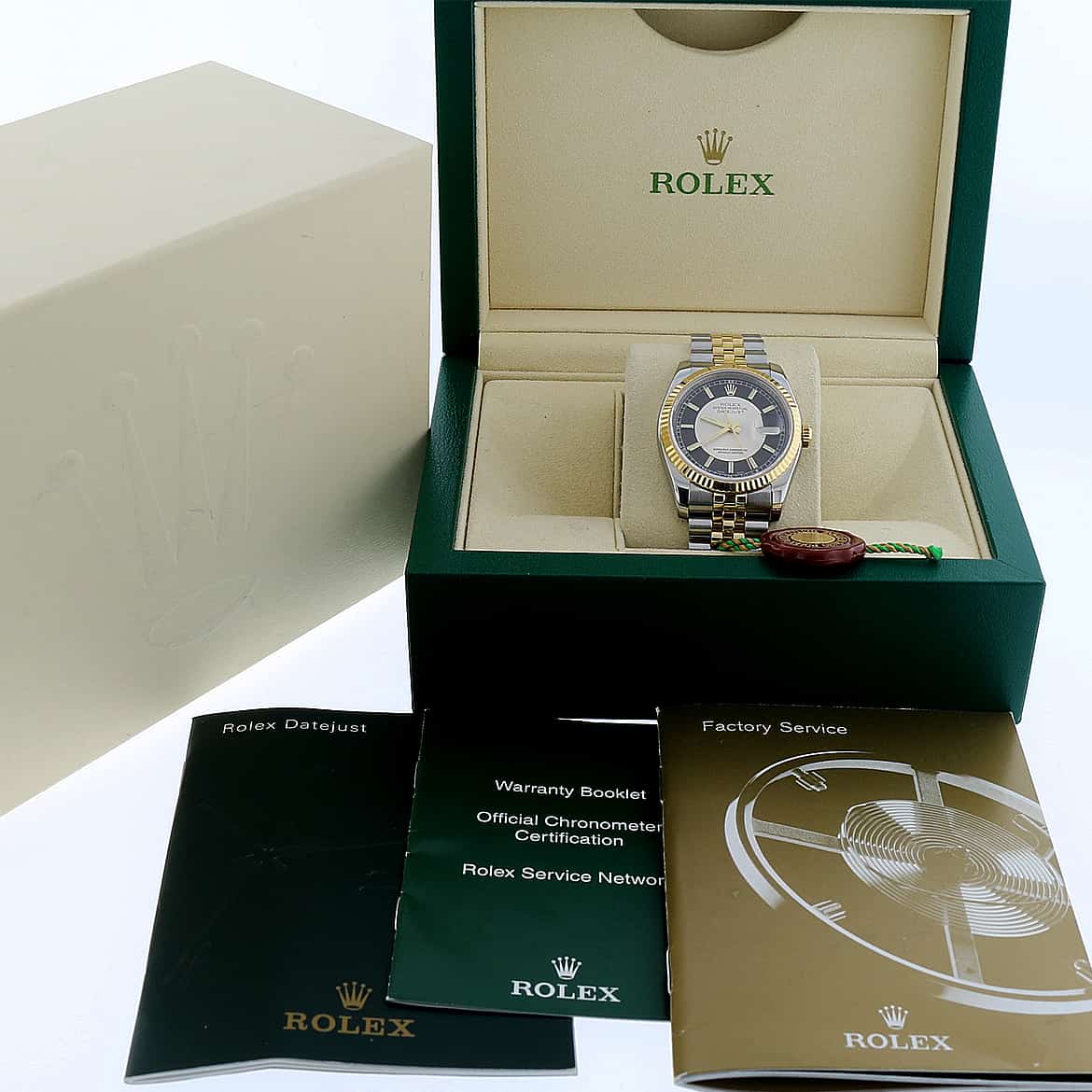 Rolex Datejust 2-Tone 18K Yellow Gold & Stainless Steel 36MM Steel & Black Dial Automatic Mens Watch 116233 - Image 3
