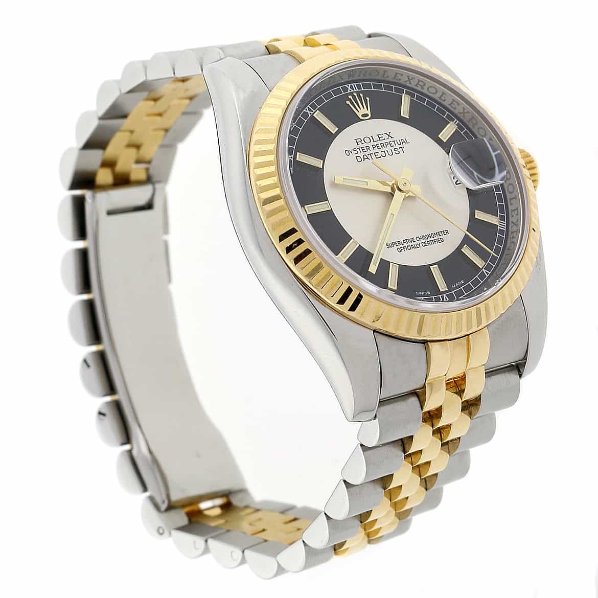 Rolex Datejust 2-Tone 18K Yellow Gold & Stainless Steel 36MM Steel & Black Dial Automatic Mens Watch 116233 - Image 5