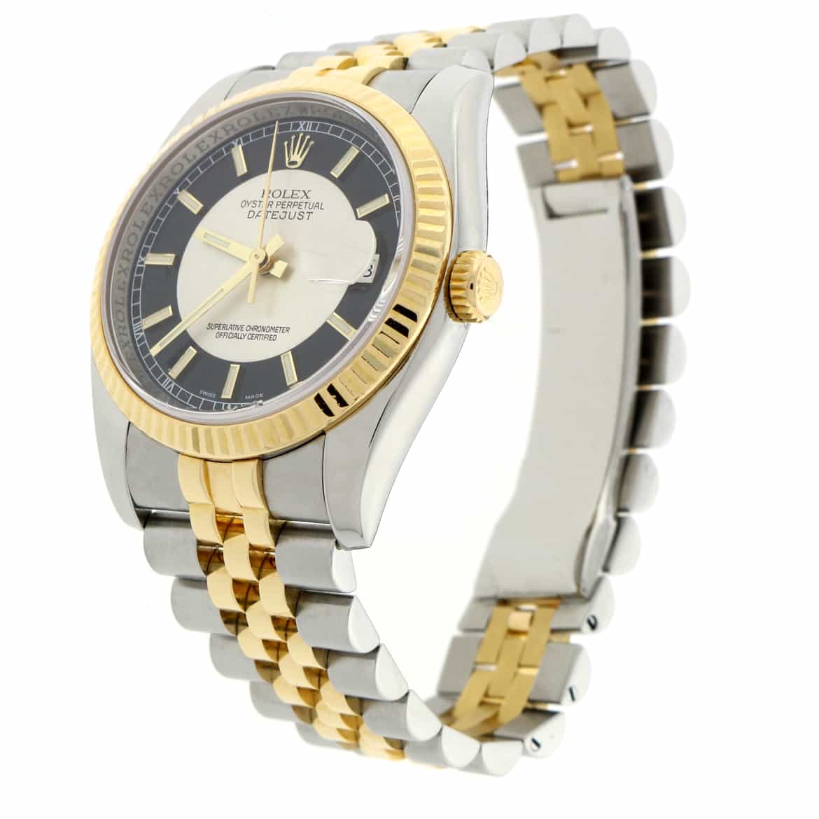Rolex Datejust 2-Tone 18K Yellow Gold & Stainless Steel 36MM Steel & Black Dial Automatic Mens Watch 116233 - Image 6