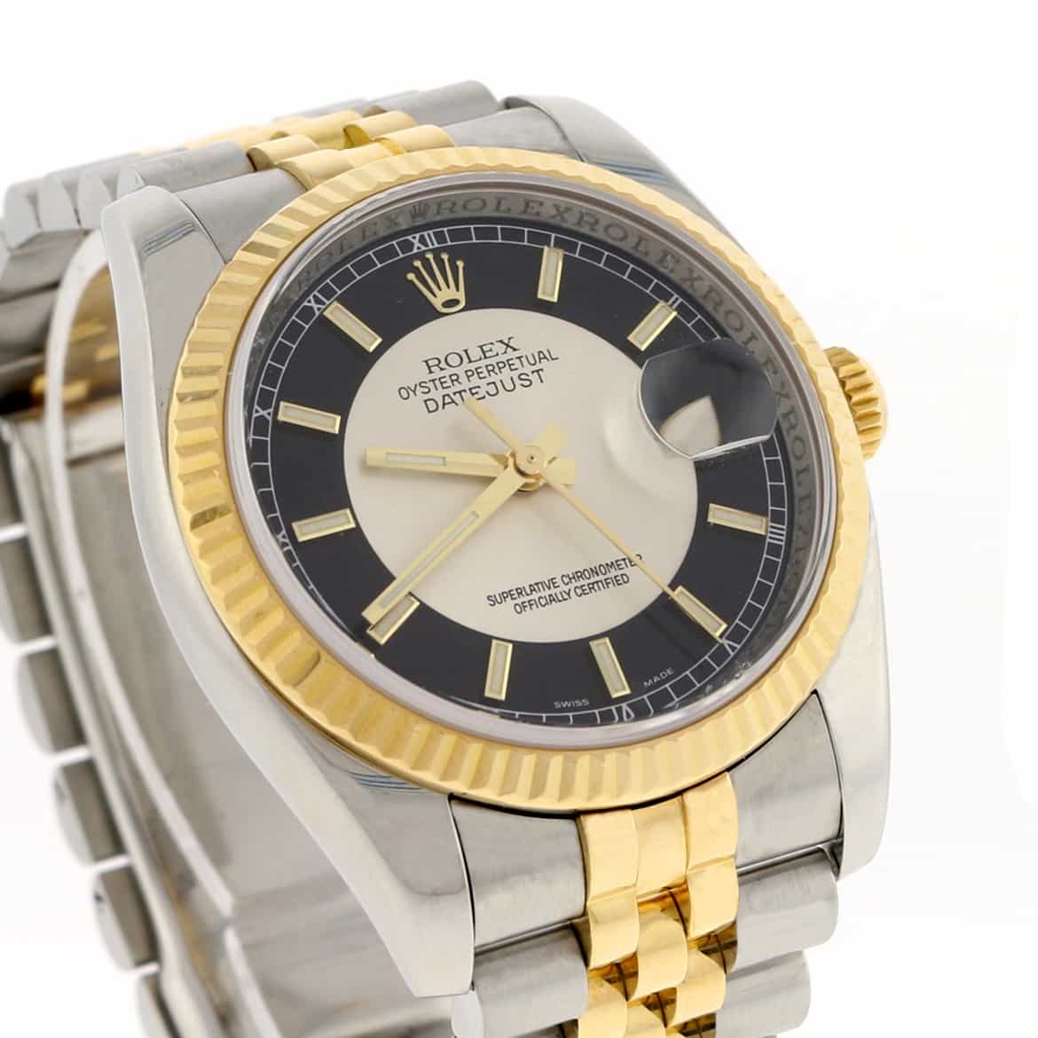 Rolex Datejust 2-Tone 18K Yellow Gold & Stainless Steel 36MM Steel & Black Dial Automatic Mens Watch 116233 - Image 7