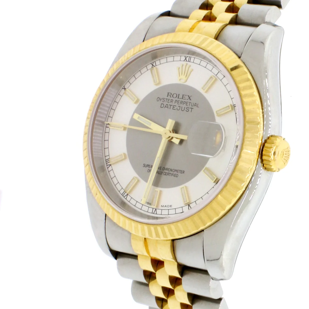 Rolex Datejust 2-Tone 18K Yellow Gold & Stainless Steel 36MM Steel & Grey Tuxedo Dial Automatic Mens Watch 116233 w/Box&Papers - Image 3