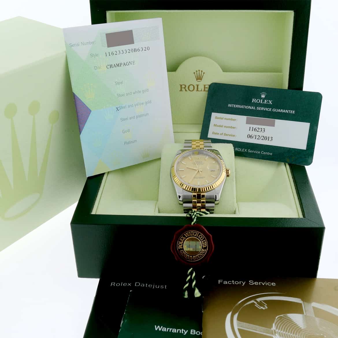 Rolex Datejust 2-Tone 18K Yellow Gold & Stainless Steel Original Champagne Dial 36MM Automatic Jubilee Mens Watch 116233 - Image 3