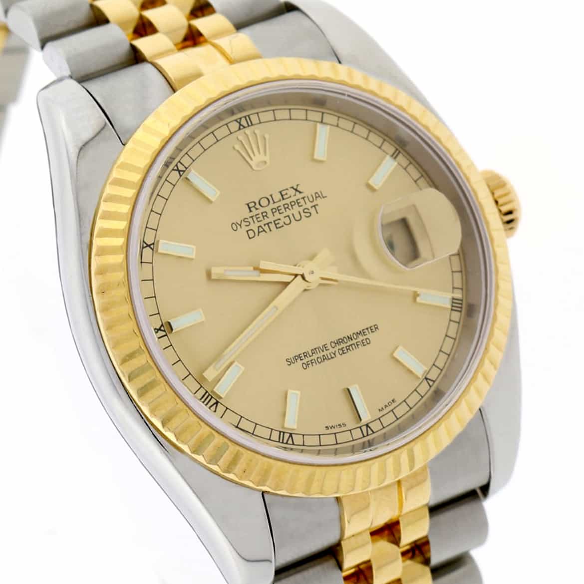 Rolex Datejust 2-Tone 18K Yellow Gold & Stainless Steel Original Champagne Dial 36MM Automatic Jubilee Mens Watch 116233 - Image 5