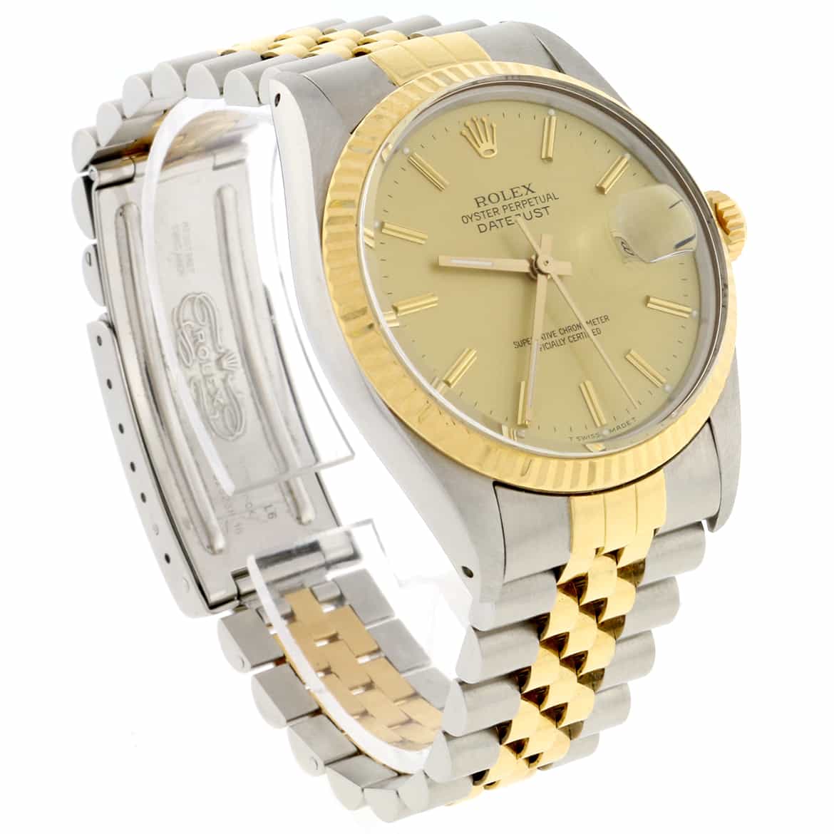 Rolex Datejust 2-Tone 18K Yellow Gold & Stainless Steel Original Champagne Dial 36MM Automatic Mens Jubilee Watch 16013 - Image 4