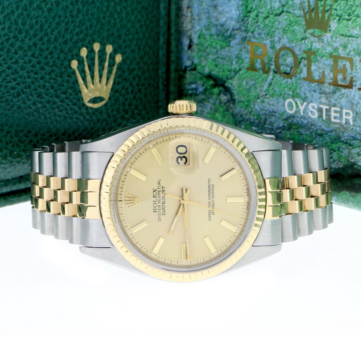 Rolex Datejust 2-Tone 18K Yellow Gold & Stainless Steel Original Champagne Dial 36MM Automatic Mens Watch 1601 - Image 2