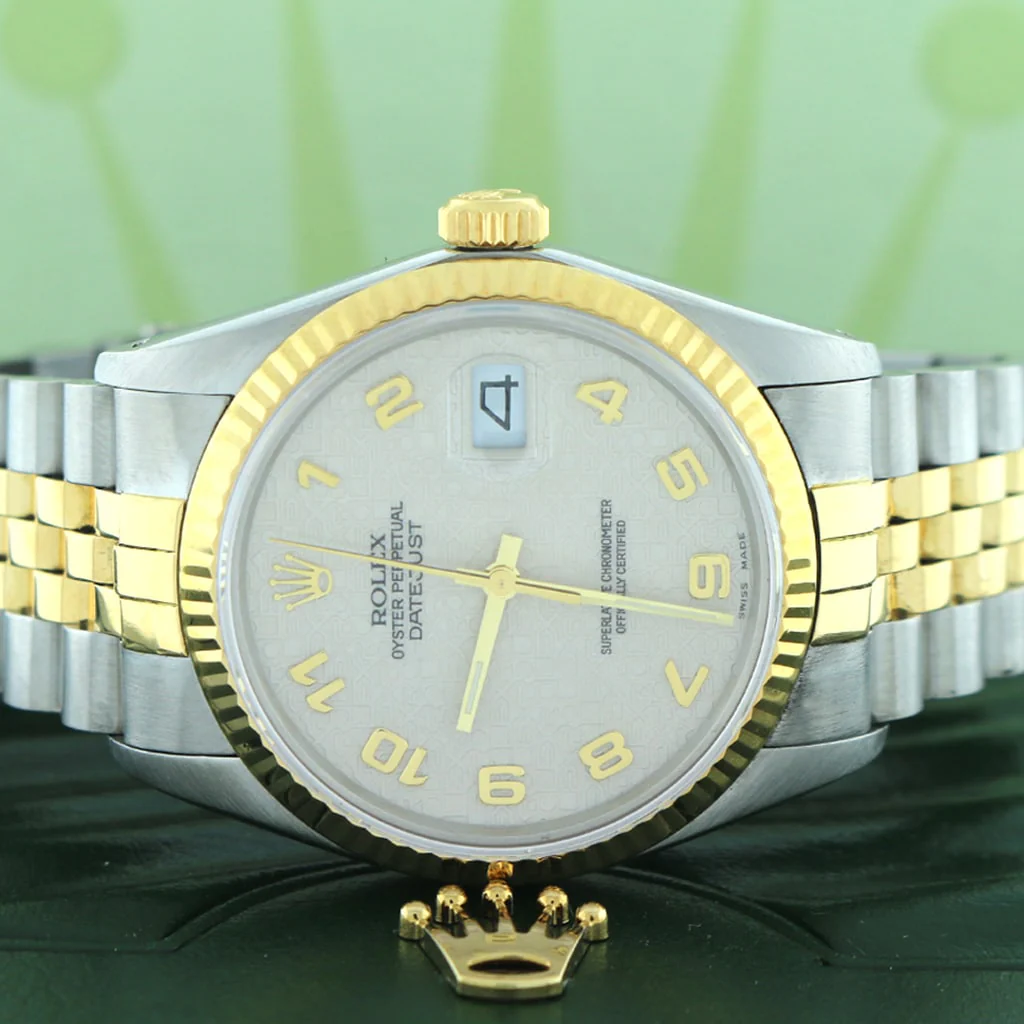 Rolex Datejust 2-Tone 18K Yellow Gold & Stainless Steel Original Cream Jubilee Dial 36MM Automatic Mens Watch 16013 - Image 2