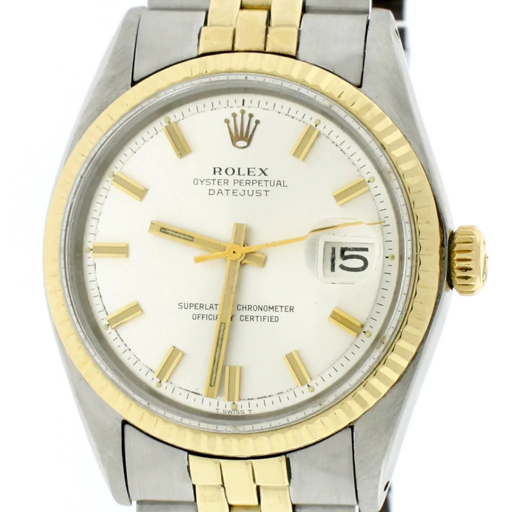 Rolex Datejust 2-Tone 18K Yellow Gold & Stainless Steel Original Silver Dial 36MM Automatic Mens Watch 1601 - Image 4