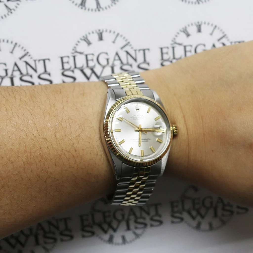 Rolex Datejust 2-Tone 18K Yellow Gold & Stainless Steel Original Silver Dial 36MM Automatic Mens Watch 1601 - Image 5