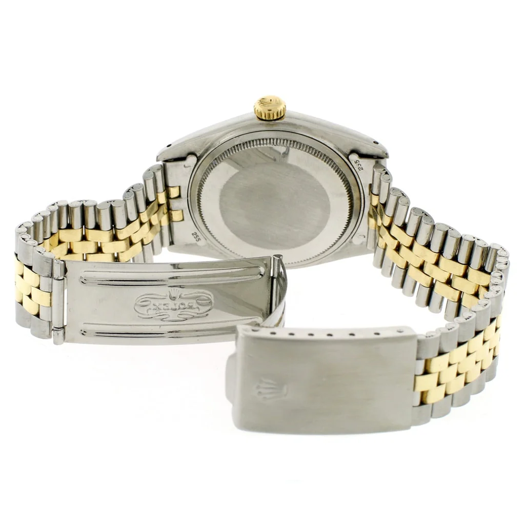 Rolex Datejust 2-Tone 18K Yellow Gold & Stainless Steel Original Silver Dial 36MM Automatic Mens Watch 1601 - Image 8