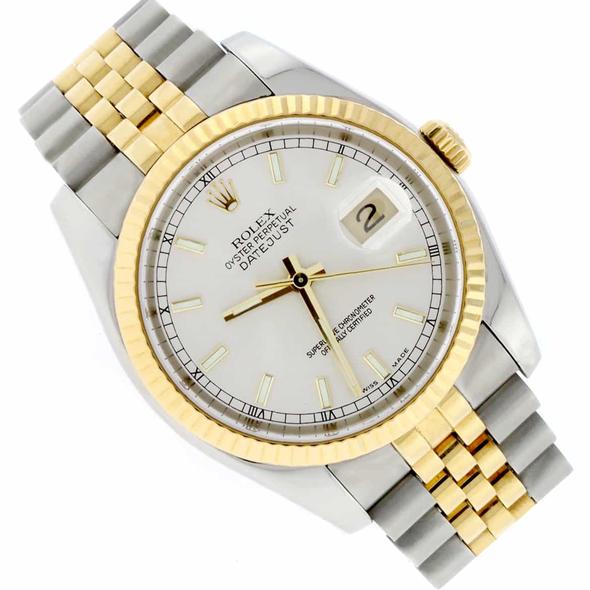 Rolex Datejust 2-Tone 18K Yellow Gold & Stainless Steel Silver Dial 36MM Automatic Jubilee Mens Watch 116233 - Image 10