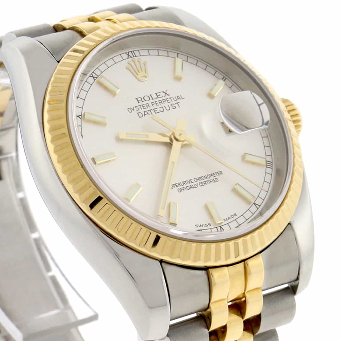Rolex Datejust 2-Tone 18K Yellow Gold & Stainless Steel Silver Dial 36MM Automatic Jubilee Mens Watch 116233 - Image 4