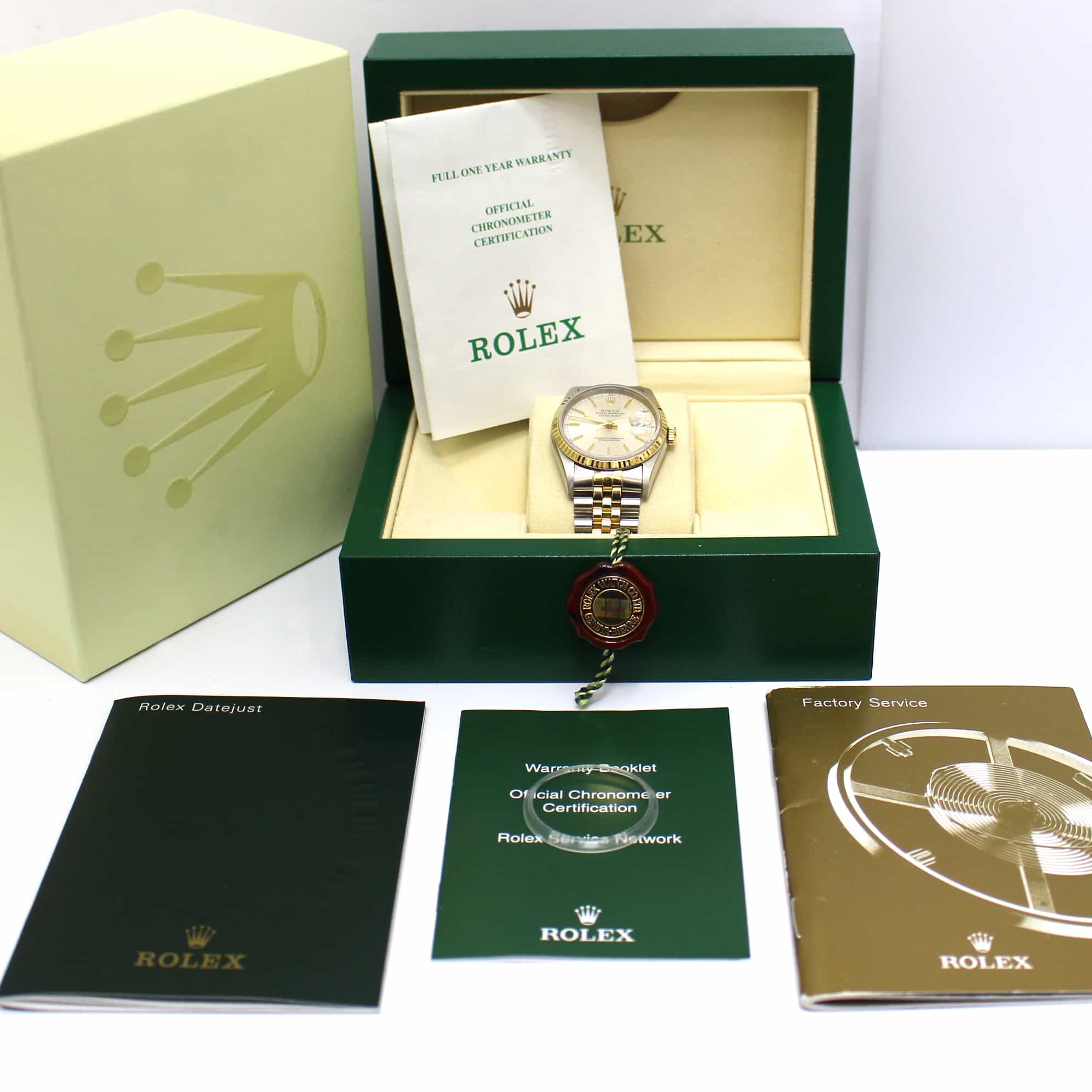Rolex Datejust 2-Tone 18K Yellow Gold & Stainless Steel Silver Dial 36MM Automatic Mens Watch R16233 - Image 3