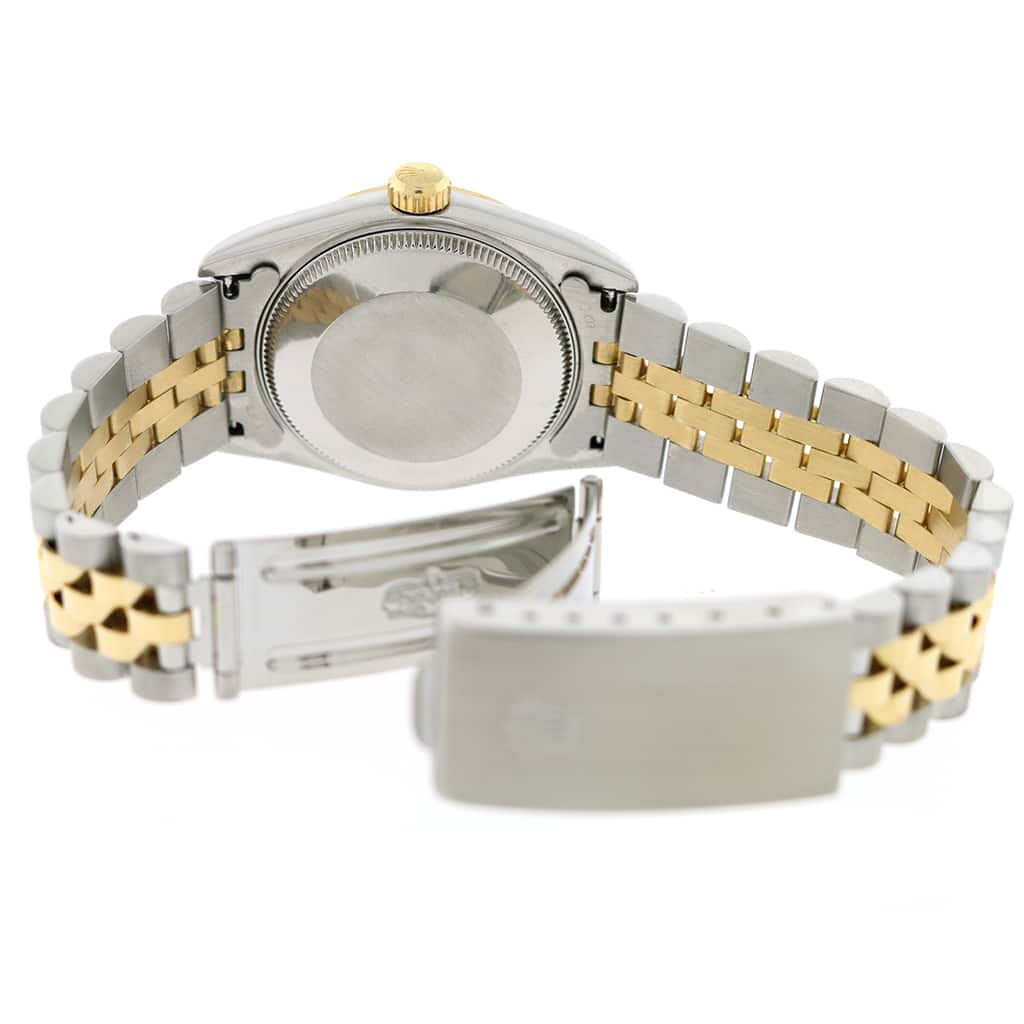 Rolex Datejust 2-Tone 18K Yellow Gold/Stainless Steel Original Champagne Diamond Dial 31mm Womens Jubilee Watch 68273 - Image 9