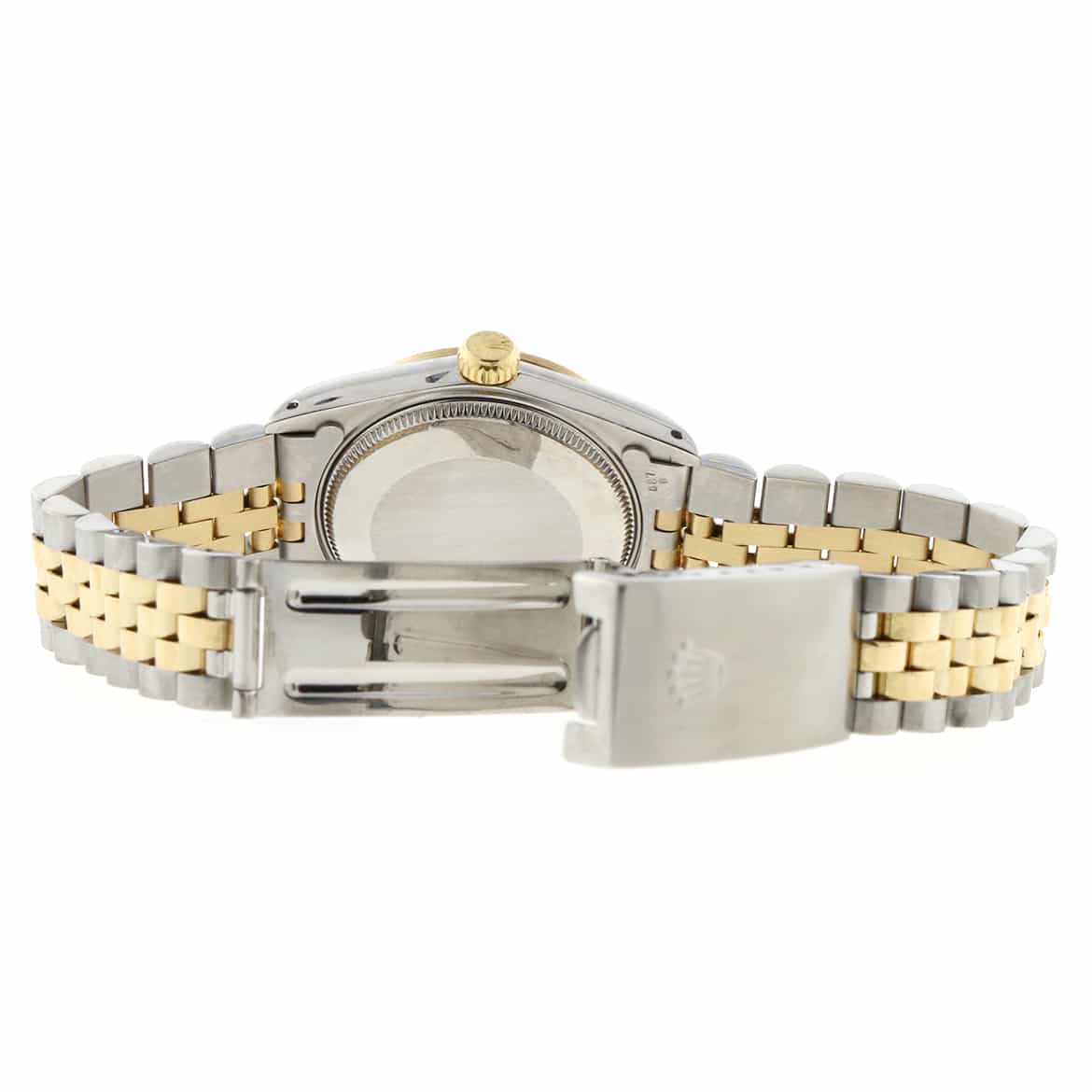 Rolex Datejust 2-Tone 18K Yellow Gold/Stainless Steel Original Champagne Diamond Dial 31mm Womens Jubilee Watch 68273 - Image 7
