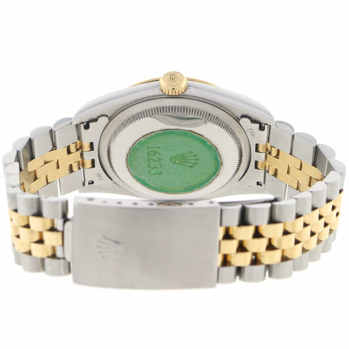 Rolex Datejust 2-Tone 18K Yellow Gold/Stainless Steel Original Ivory Pyramid Roman Dial 34MM Automatic Watch 16233 - Image 11