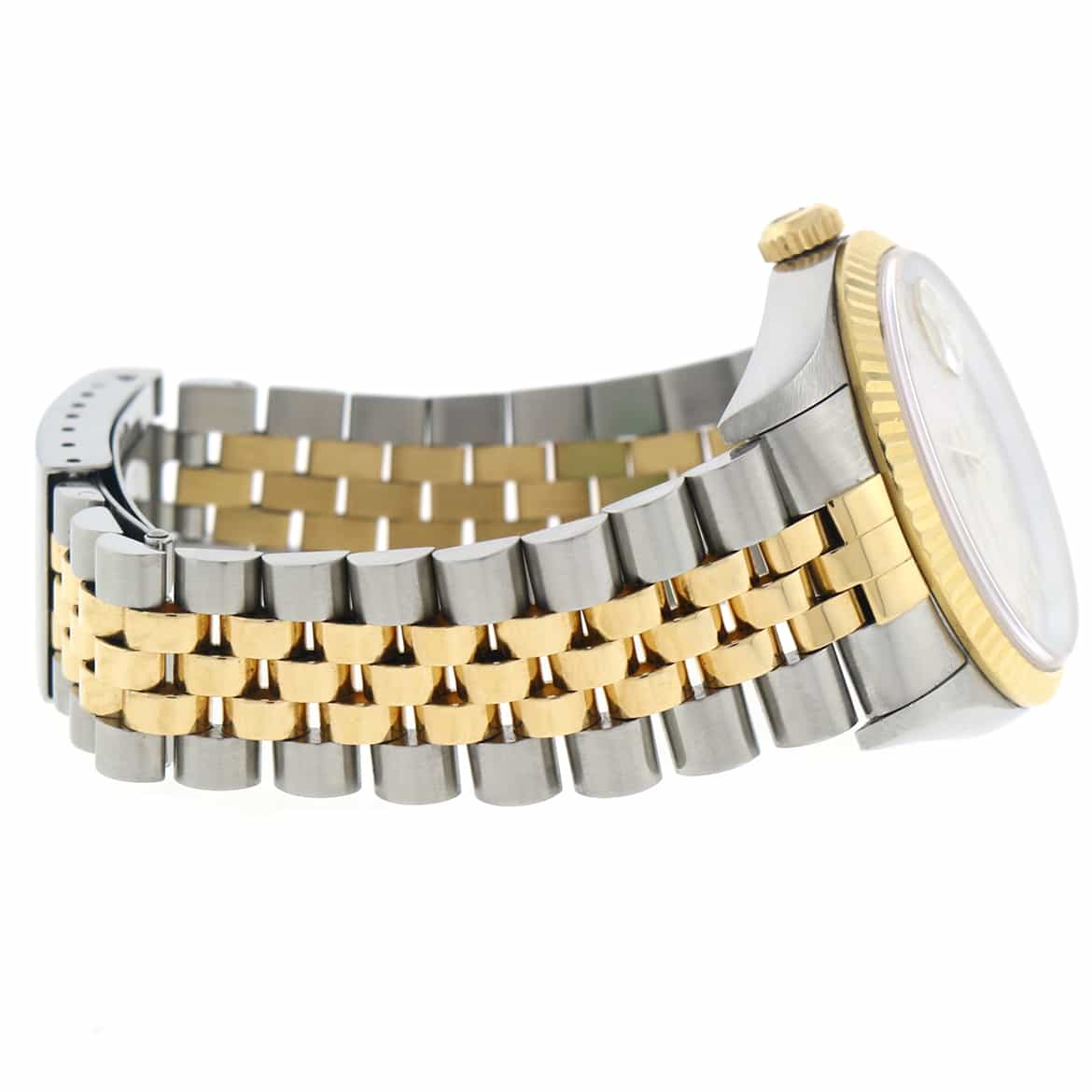 Rolex Datejust 2-Tone 18K Yellow Gold/Stainless Steel Original Ivory Pyramid Roman Dial 34MM Automatic Watch 16233 - Image 9