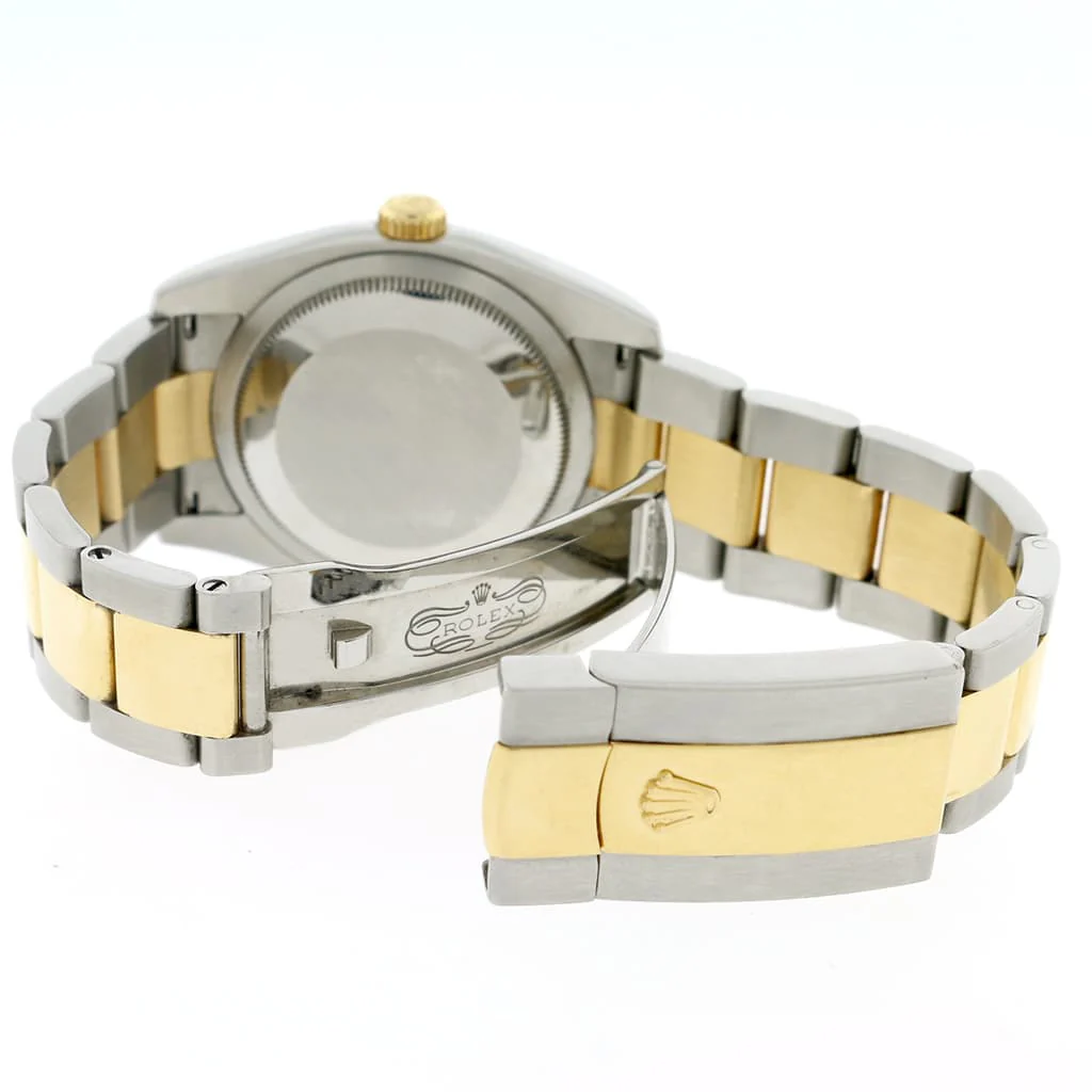 Rolex Datejust 2-Tone 18K Yellow Gold/Stainless Steel Original Silver Stick Dial 36MM Mens Oyster Watch 116203 - Image 8