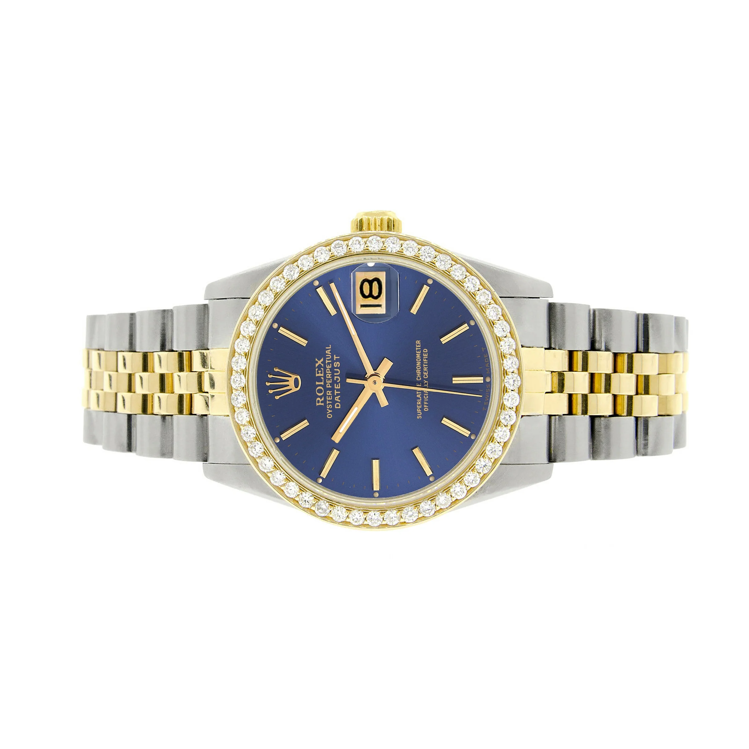 Rolex Datejust 2-tone 31mm 68273 Blue Index Dial Watch With 0.95ct Diamond Bezel - Image 4