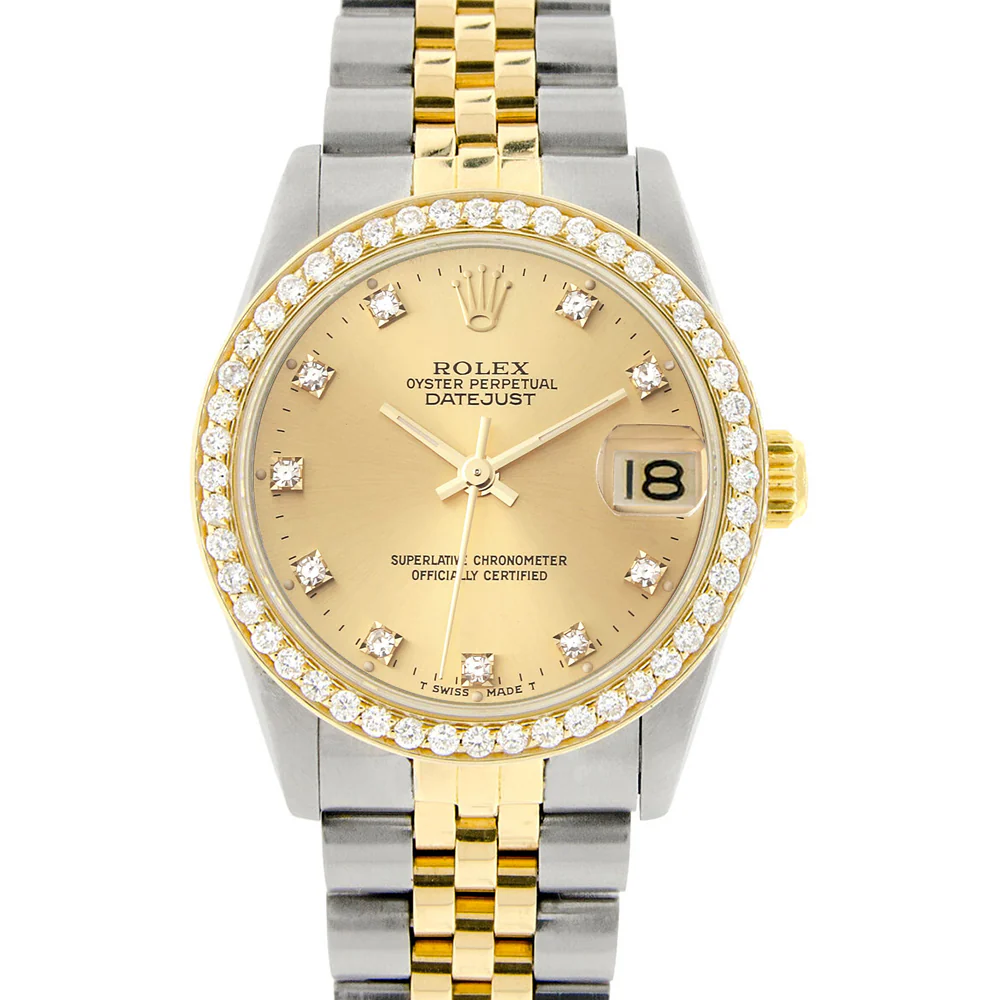 Rolex Datejust 2-tone 31mm 68273 Champagne Diamond Dial Watch With 0.95ct Diamond Bezel - Image 3