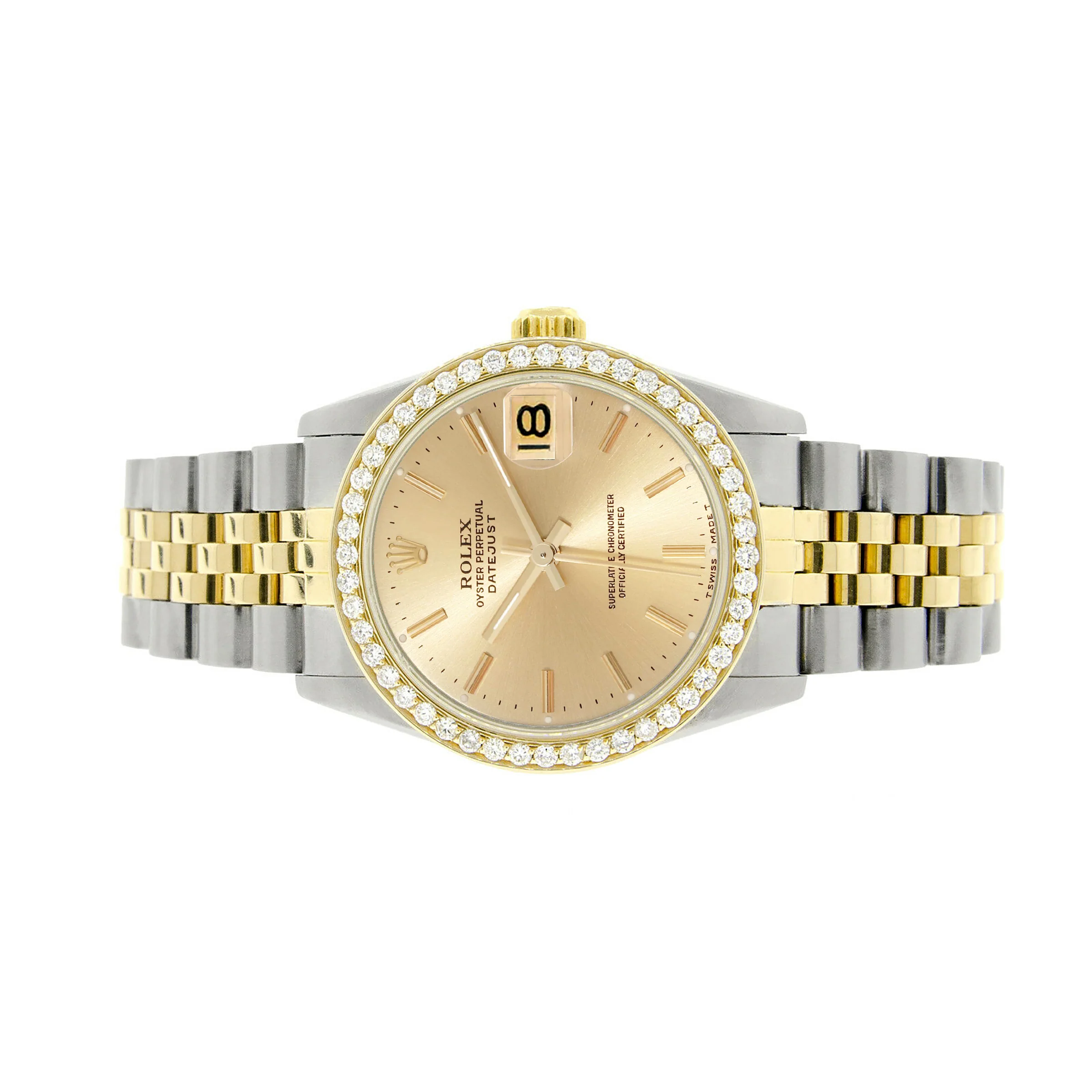 Rolex Datejust 2-tone 31mm 68273 Champagne Index Dial Watch With 0.95ct Diamond Bezel - Image 4