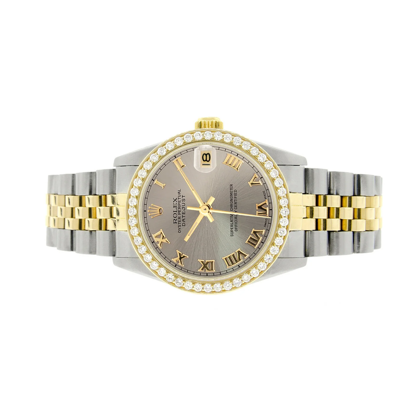 Rolex Datejust 2-tone 31mm 68273 Gray Roman Dial Watch With 0.95ct Diamond Bezel - Image 2