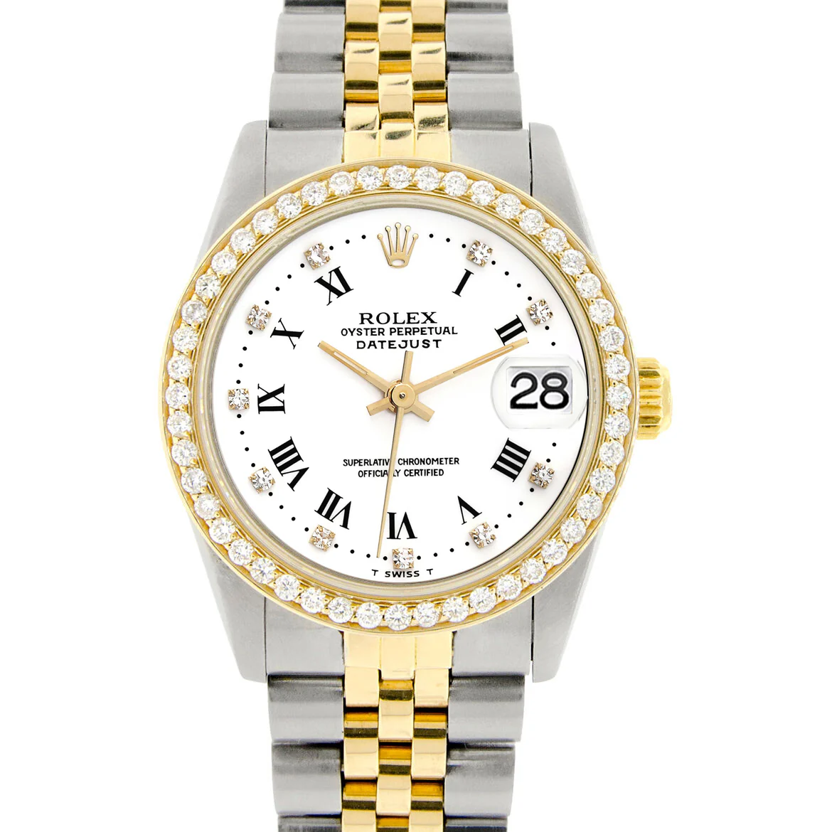 Rolex Datejust 2-tone 31mm 68273 White Diamond Roman Dial Watch With 0.95ct Diamond Bezel - Image 2