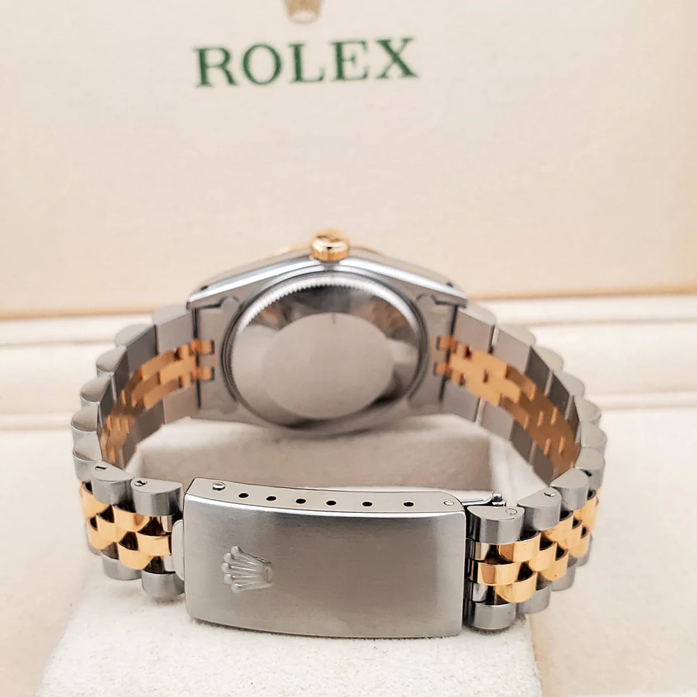 Rolex Datejust 2-Tone 31mm Factory Blue Vignette Diamond Dial Yellow Gold/Steel Watch 68273 - Image 5