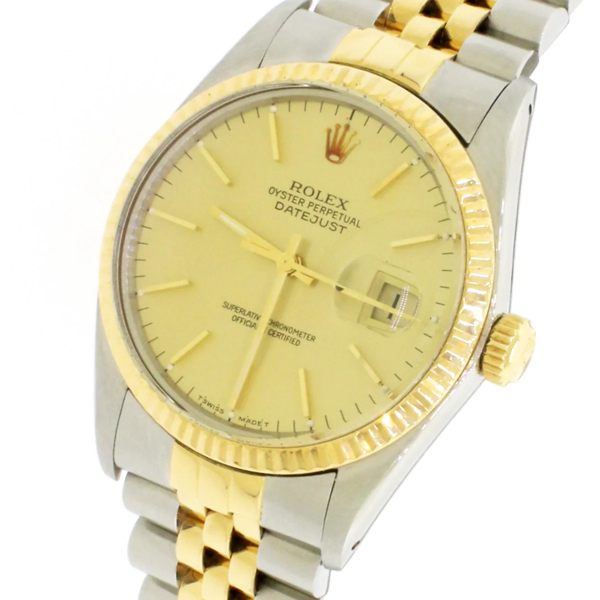 Rolex Datejust 2-Tone Champagne Dial 36mm Jubilee Watch 16013 - Image 7