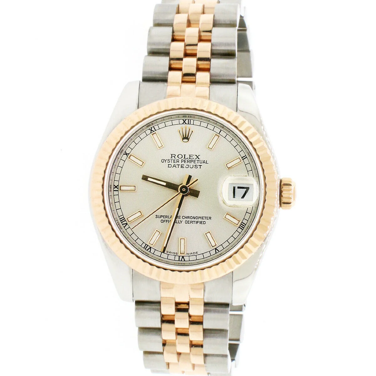 Rolex Datejust 2-Tone Rose/SS 31mm Midsize Jubilee Watch 178271