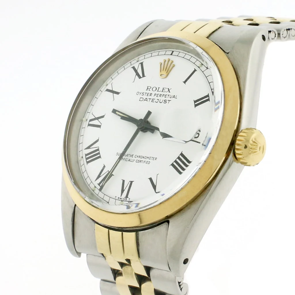 Rolex Datejust 2-Tone Vintage Yellow Gold & Stainless Steel Factory White Dial 36MM Automatic Mens Watch 1603 - Image 4