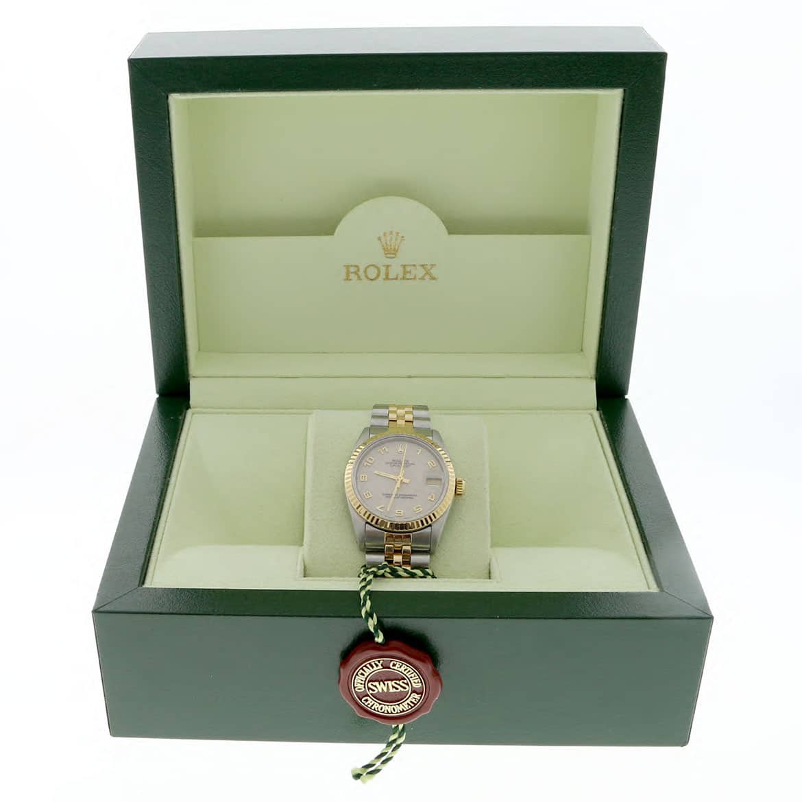 Rolex Datejust 2-Tone Gold/Steel Factory Jubilee Arabic Dial 31mm Midsize Watch 68273 - Image 3