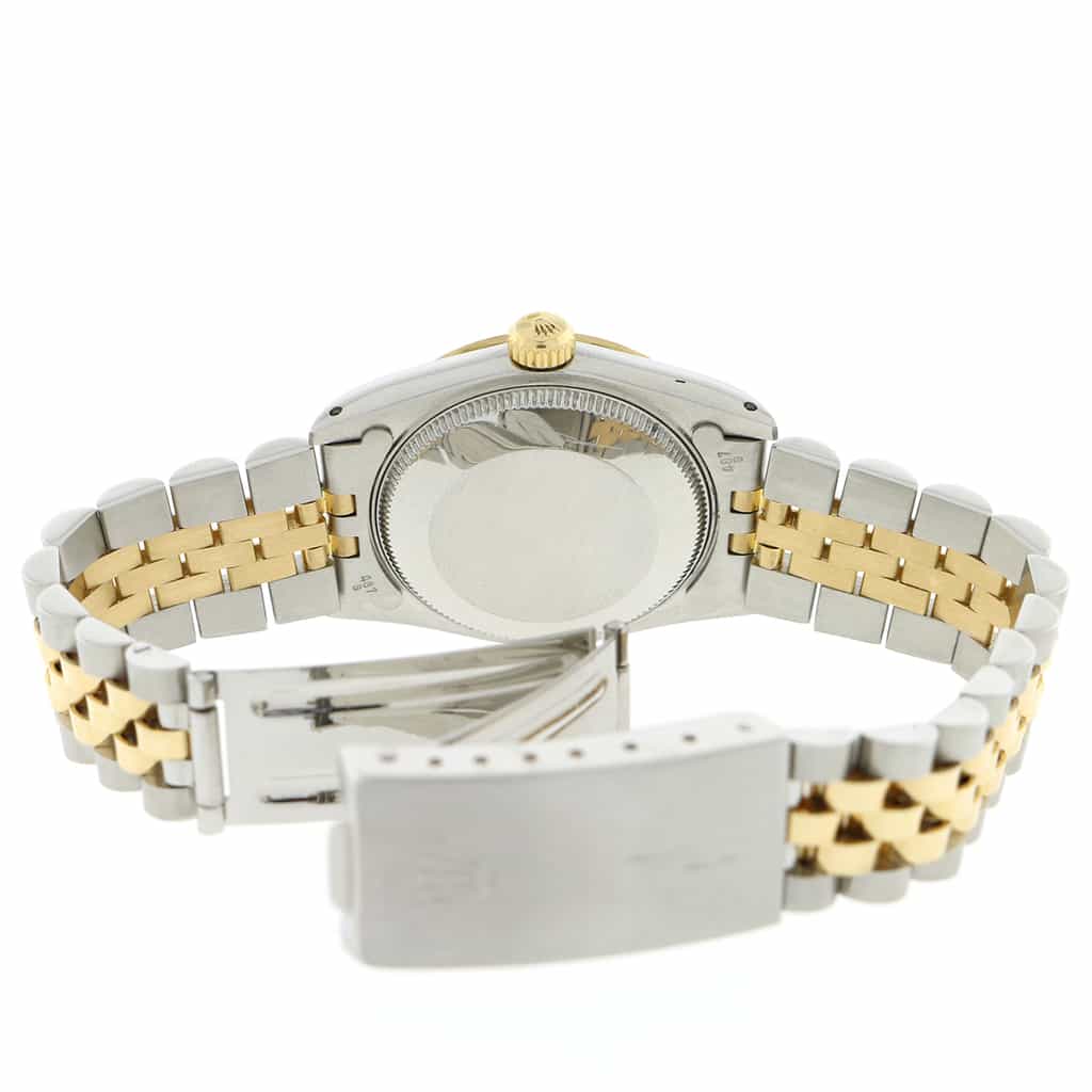 Rolex Datejust 2-Tone Yellow Gold/Stainless Steel Original White Roman Dial 31MM Jubilee Watch 68273 - Image 7