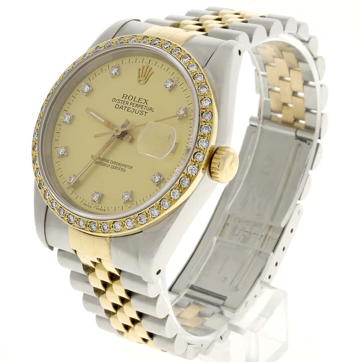 Rolex Datejust 2-Tone Yellow Gold/Steel Original Champagne Diamond Dial 36MM Automatic Jubilee Watch w/Diamond Bezel - Image 5