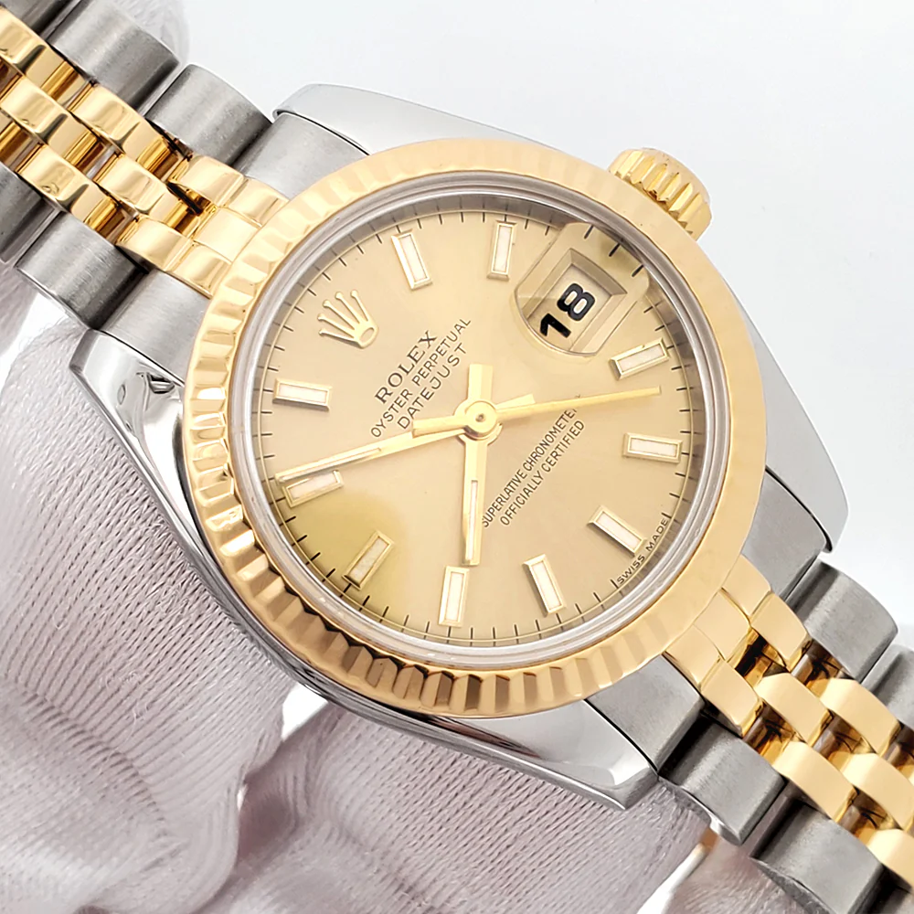 Rolex Datejust 26mm 179173 Champagne Index Dial Yellow Gold/Silver Watch Box/Apr - Image 2