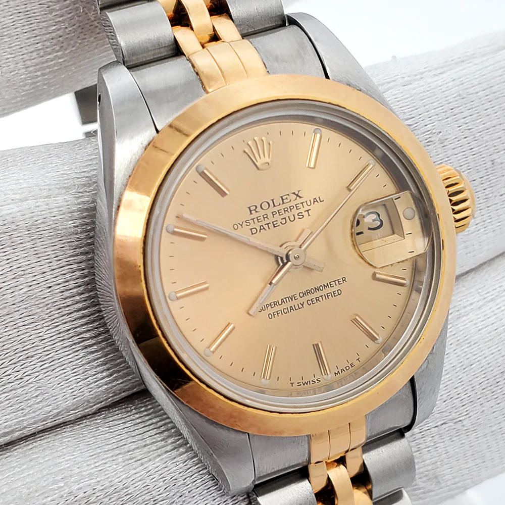 Rolex Datejust 26mm 2-Tone 69163 Champagne Index Dial Jubilee Watch Box Papers - Image 3