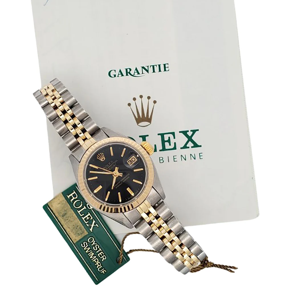 Rolex Datejust 26mm 2-Tone Black Dial Jubilee Watch 6917 Papers - Image 4