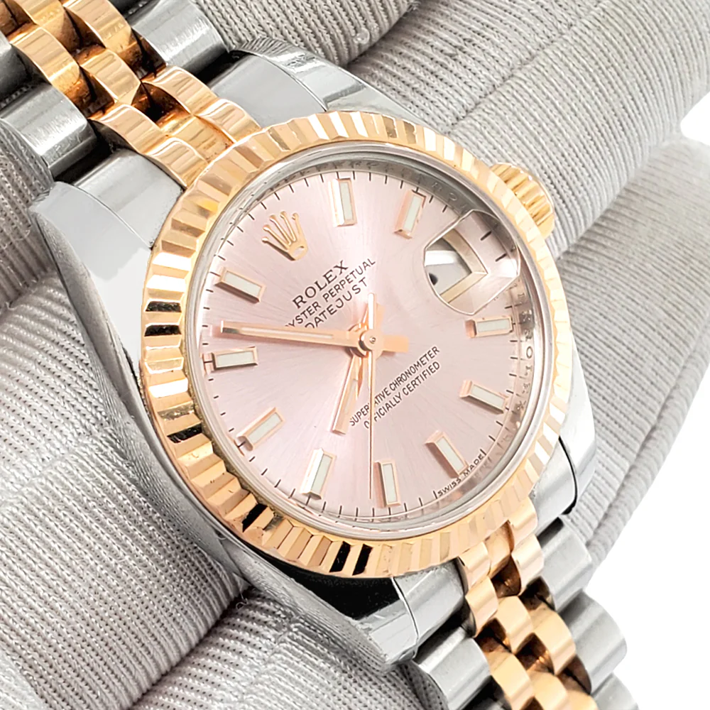 Rolex Datejust 26mm 2-Tone Rose Gold/Steel Pink Stick Dial 179171 Ladies Watch Box Papers - Image 2
