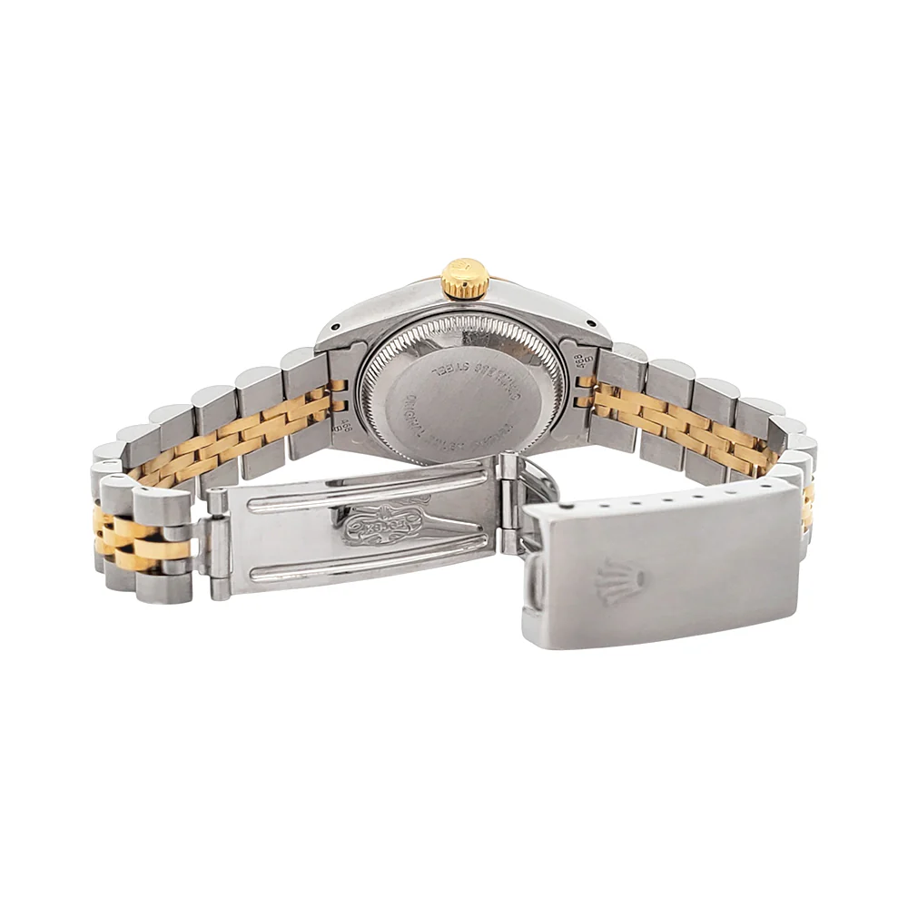 Rolex Datejust 26mm 2-Tone Yellow Gold/Steel Black Tapestry Dial Jubilee Watch 69173 Papers - Image 6