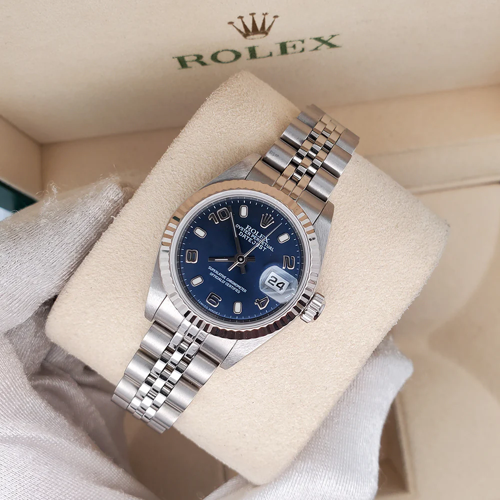 Rolex Datejust 26mm 79174 Blue Dial Fluted Bezel Stainless Steel Watch - Image 2