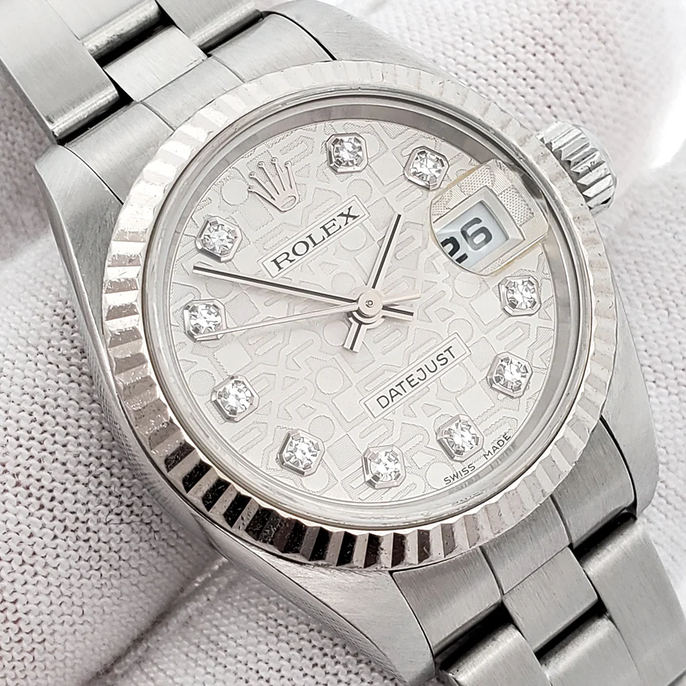 Rolex Datejust 26mm Factory Diamond Silver Jubilee White Gold/Steel Oyster Watch 79174 - Image 2