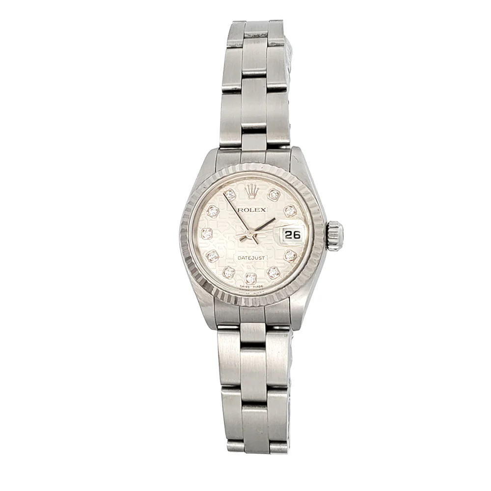 Rolex Datejust 26mm Factory Diamond Silver Jubilee White Gold/Steel Oyster Watch 79174 - Image 3