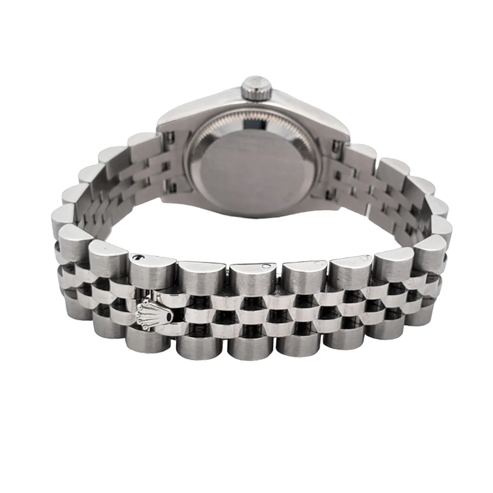 Rolex Datejust 26mm Salmon Roman White Gold Fluted Bezel Steel Jubilee Watch 179174 - Image 5